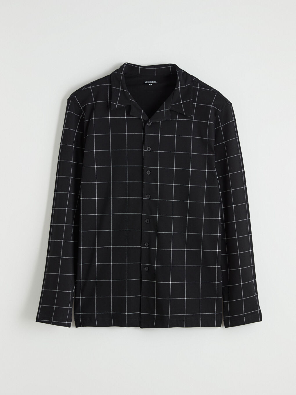 Siyah Standart Kalıp Ekose Erkek Pijama Takım-5