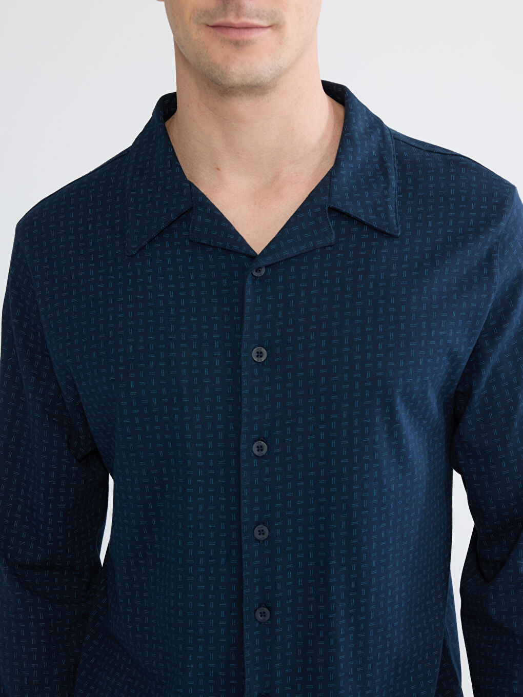 Lacivert Standart Kalıp Erkek Pijama Takım-2