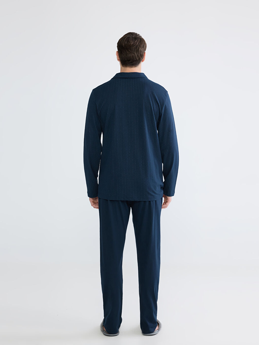 Lacivert Standart Kalıp Erkek Pijama Takım-3