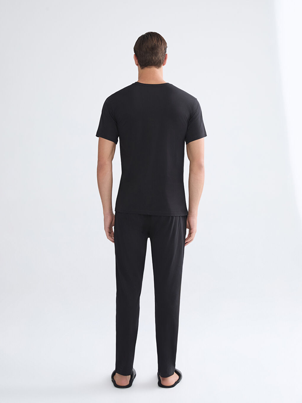 Siyah Standart Kalıp Erkek Pijama Takımı-3