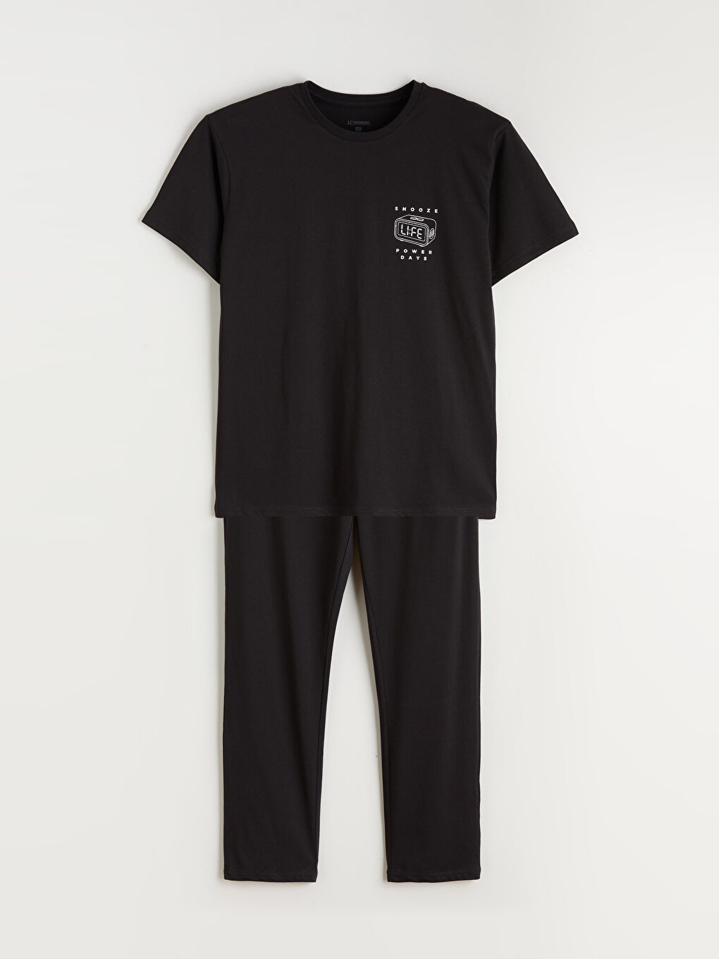 Siyah Standart Kalıp Erkek Pijama Takımı-4