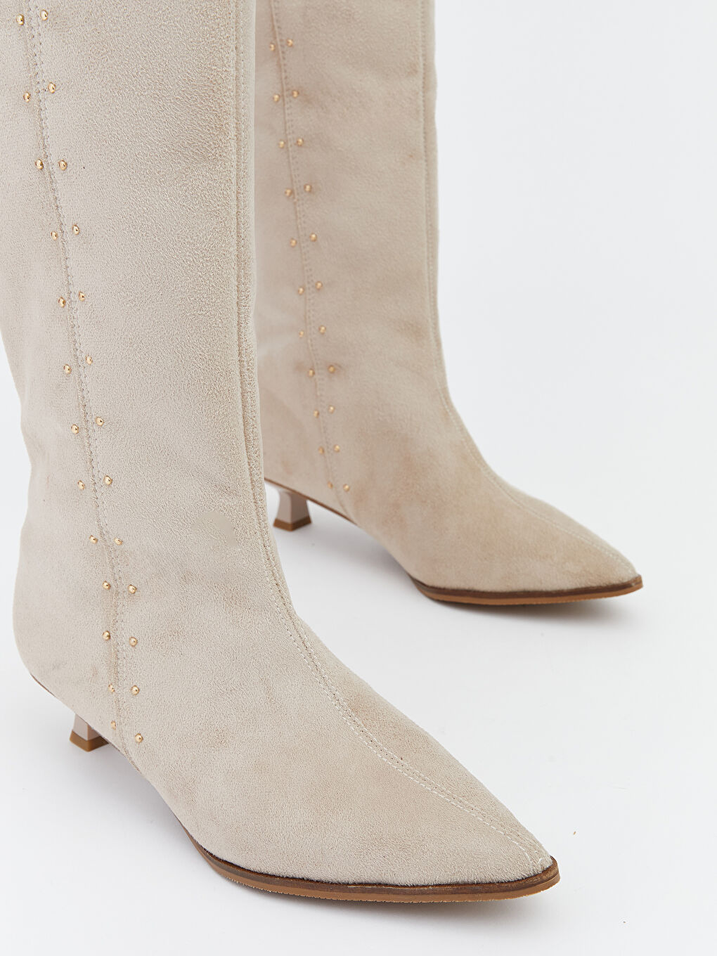 Bej Süet Görünümlü Kadın Çizme-2