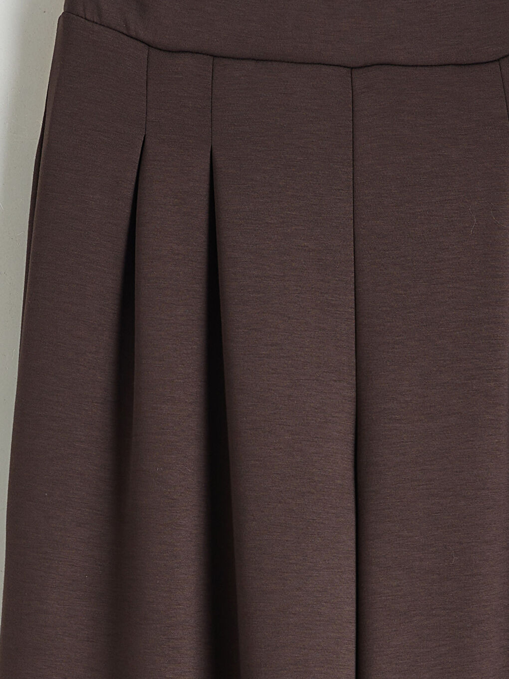 Kahverengi Beli Lastikli Geniş Paça Kadın Eşofman Altı-5