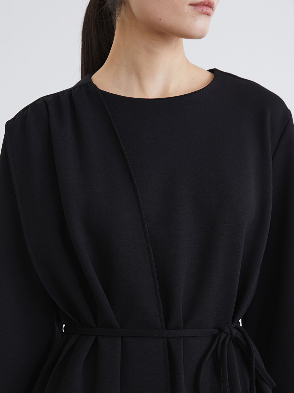 Scarfed Soft Touch Women's Sweatshirt Tunic-2