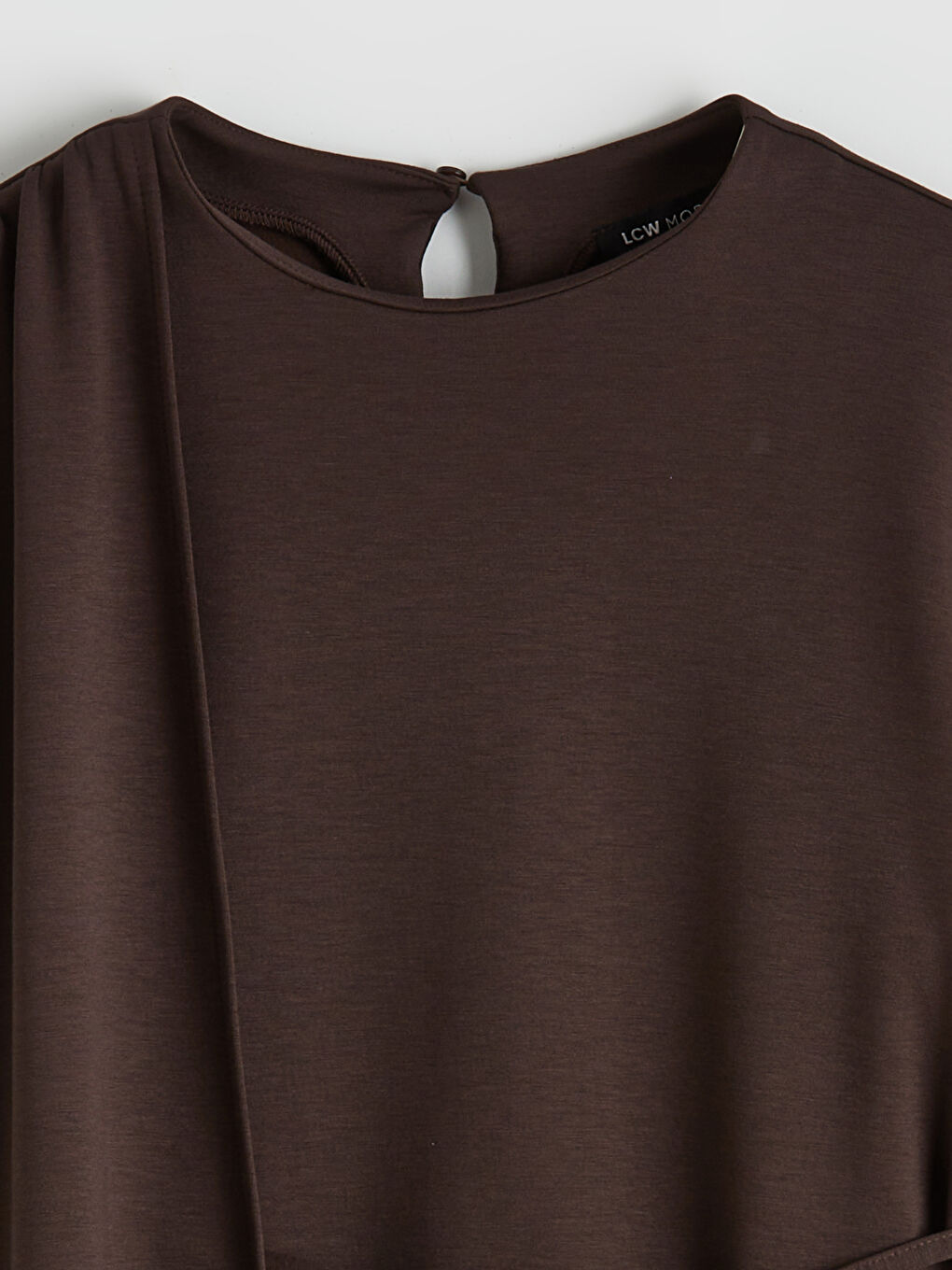 Kahverengi Atkılı Soft Touch Kadın Sweatshirt Tunik-5