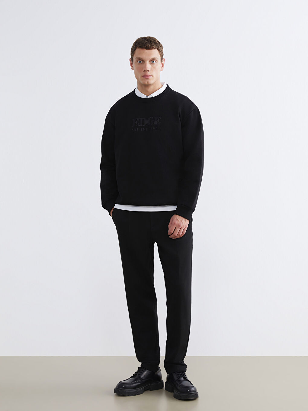 Crew Neck Printed Men's Thick Sweatshirt-1