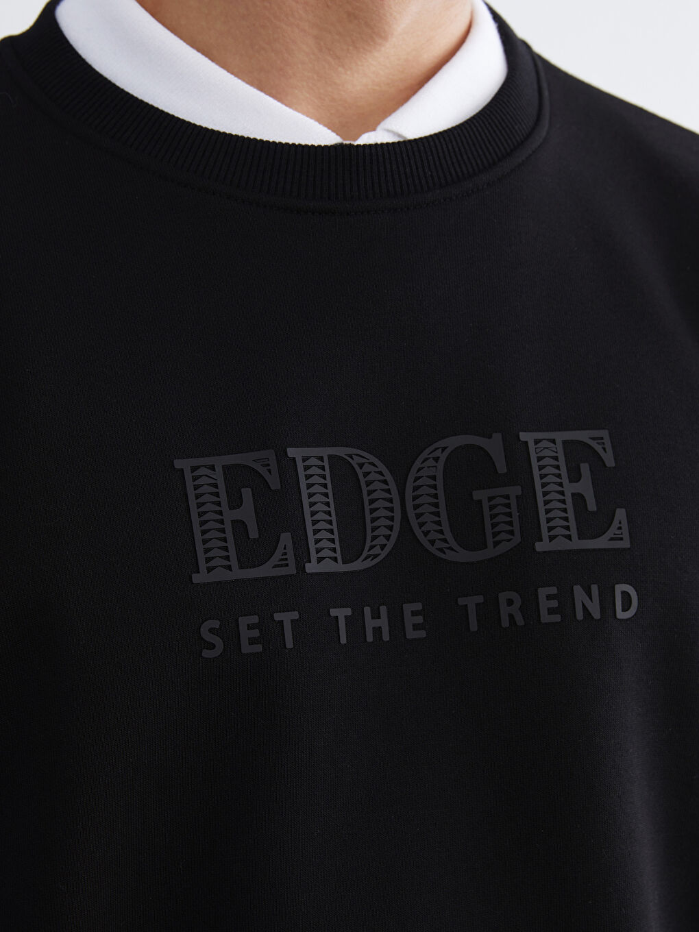 Crew Neck Printed Men's Thick Sweatshirt-2