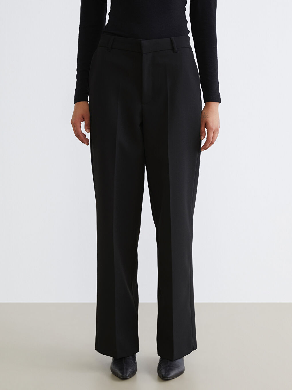 Regular Fit Wide Leg Women's Trousers-1