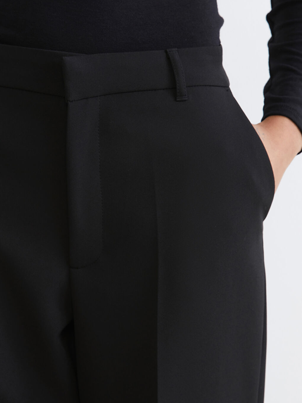 Regular Fit Wide Leg Women's Trousers-2