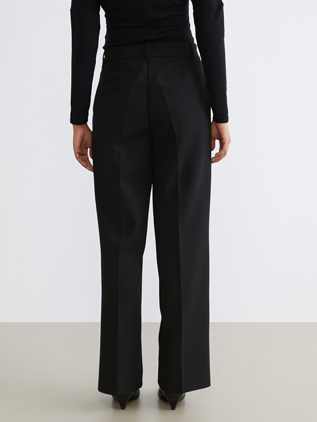 Regular Fit Wide Leg Women's Trousers-3