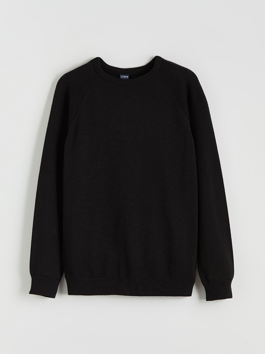 Siyah Bisiklet Yaka Erkek Çocuk Triko Kazak