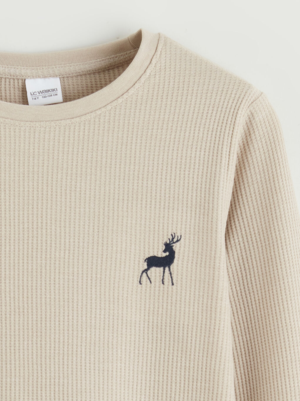 Bej Bisiklet Yaka Baskılı Erkek Çocuk Pijama Takım-2