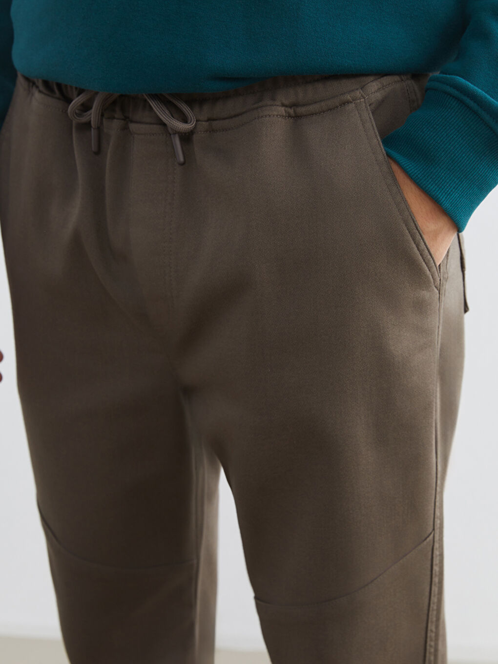 Kahverengi Slim Fit Erkek Jogger Pantolon-2