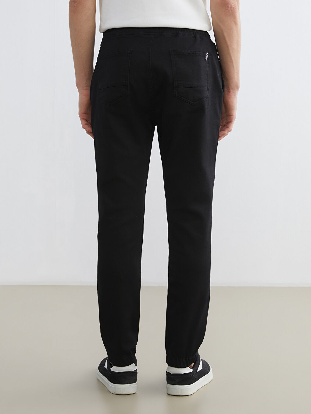 Siyah Slim Fit Erkek Jogger Pantolon-3