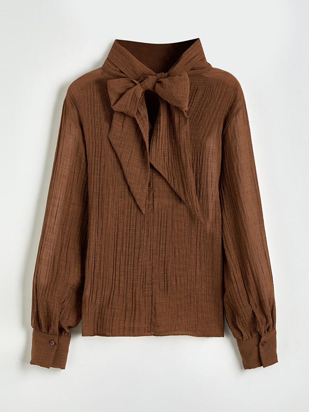 Bej Dik Yaka Dokulu Bluz-4