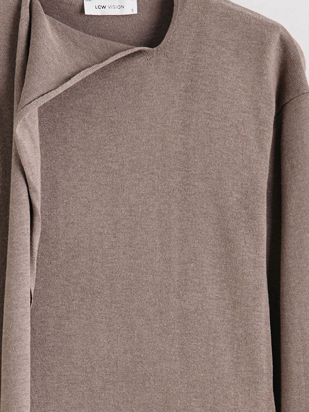 Bej Şal Yaka Kadın Triko Kazak-5