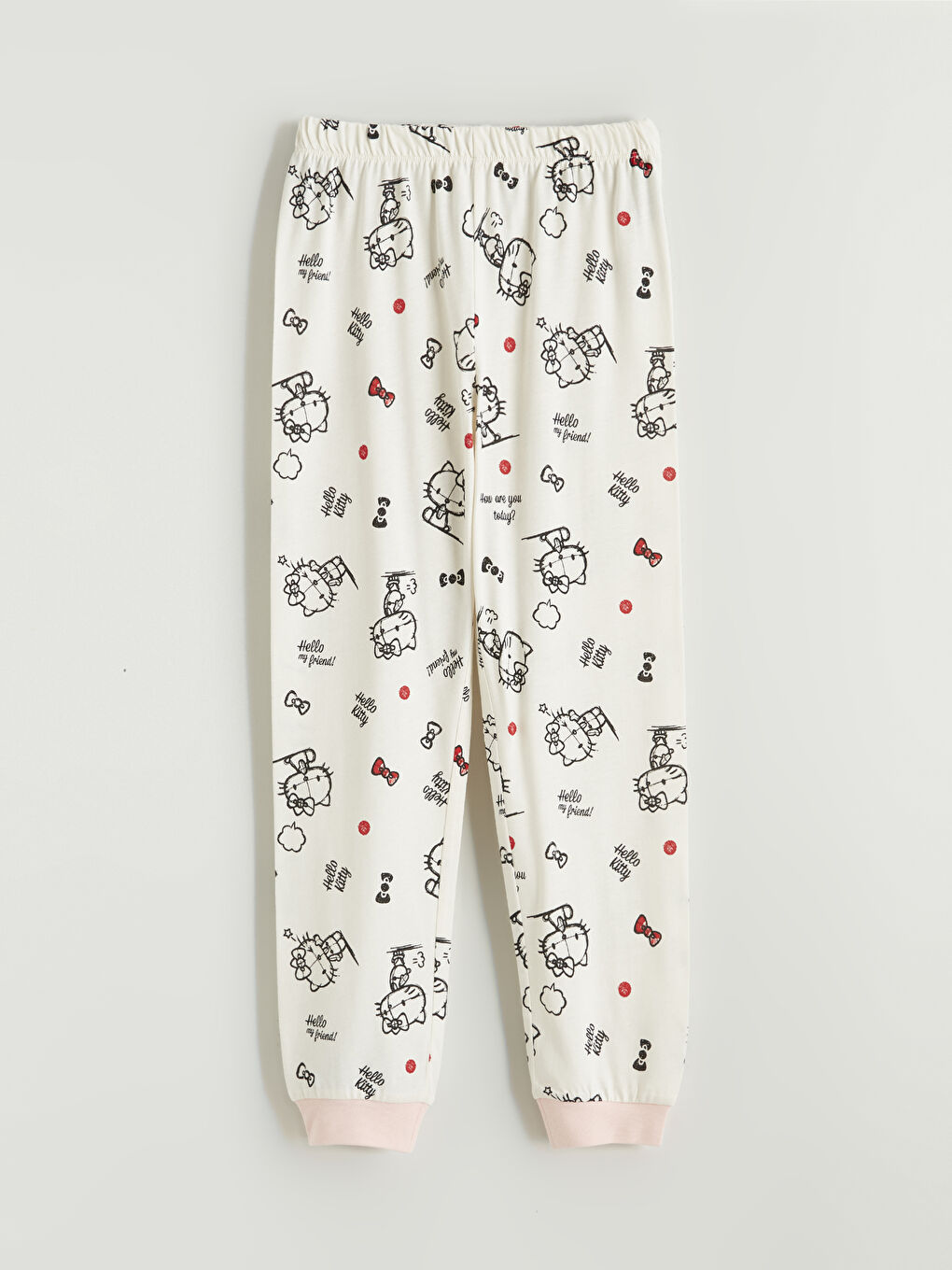 Ekru Hello Kitty Baskılı Kız Çocuk Pijama Altı