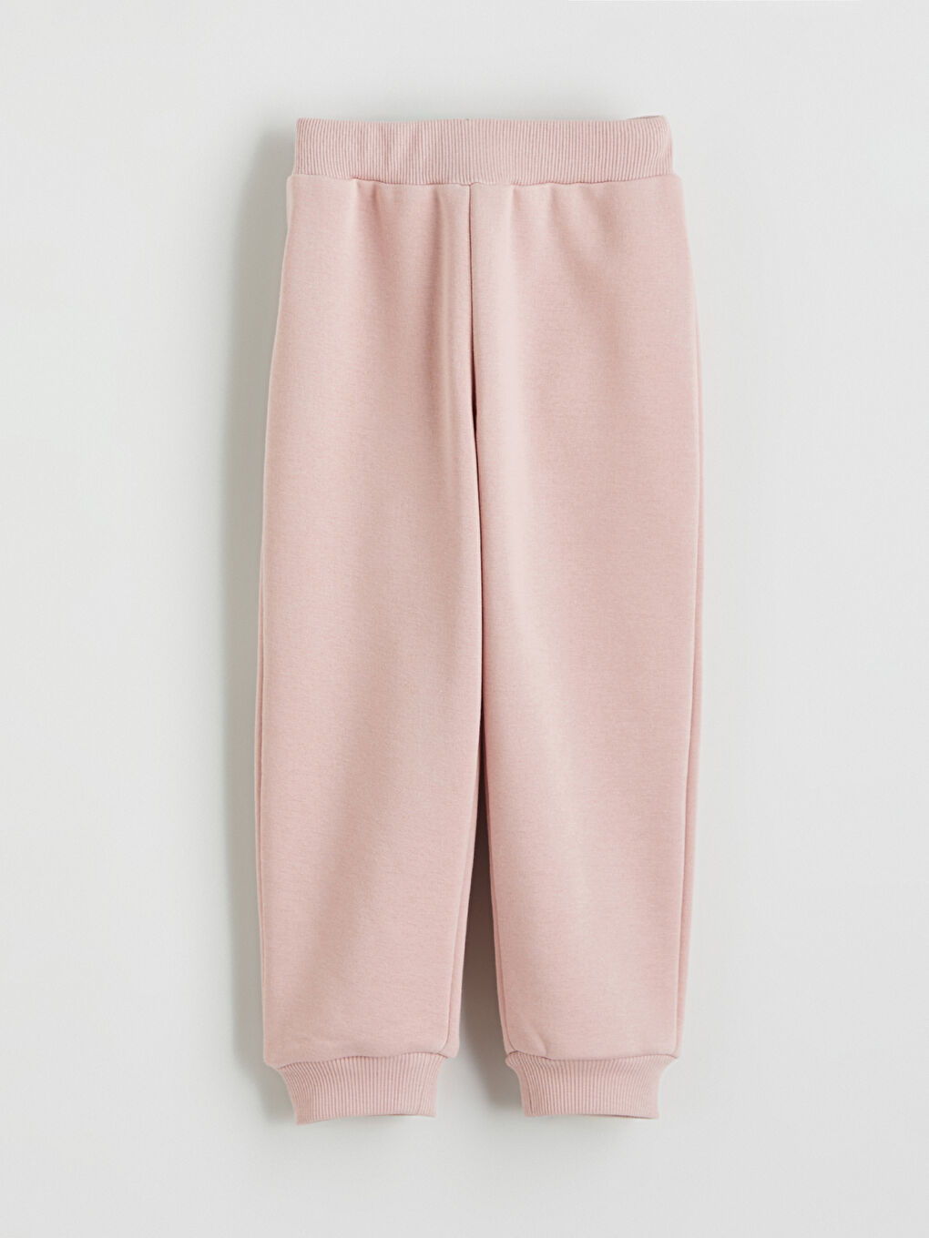 Pembe Beli Lastikli Kız Çocuk Kalın Eşofman Altı