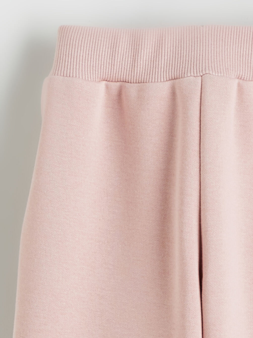 Pembe Beli Lastikli Kız Çocuk Kalın Eşofman Altı-1