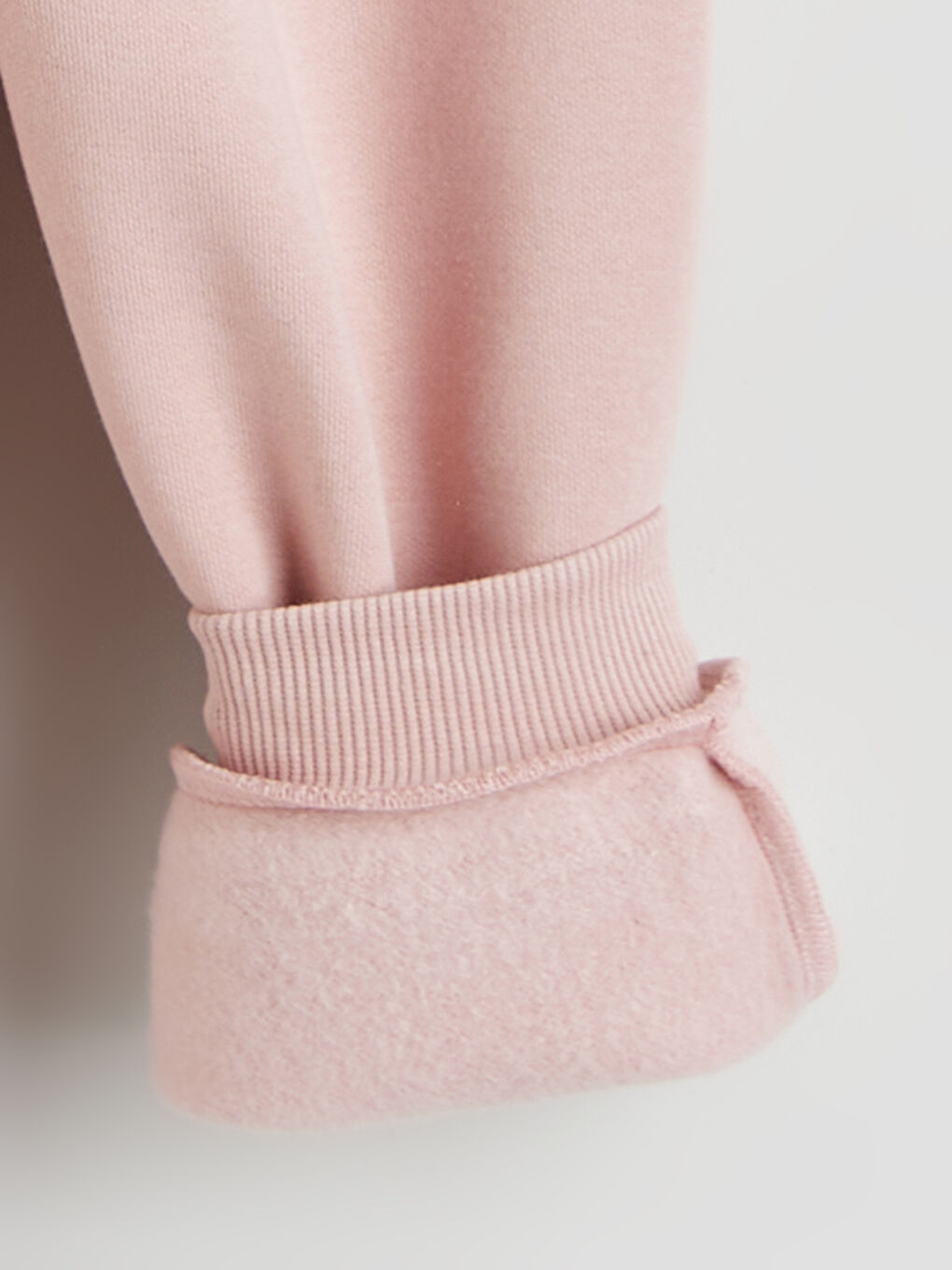 Pembe Beli Lastikli Kız Çocuk Kalın Eşofman Altı-2