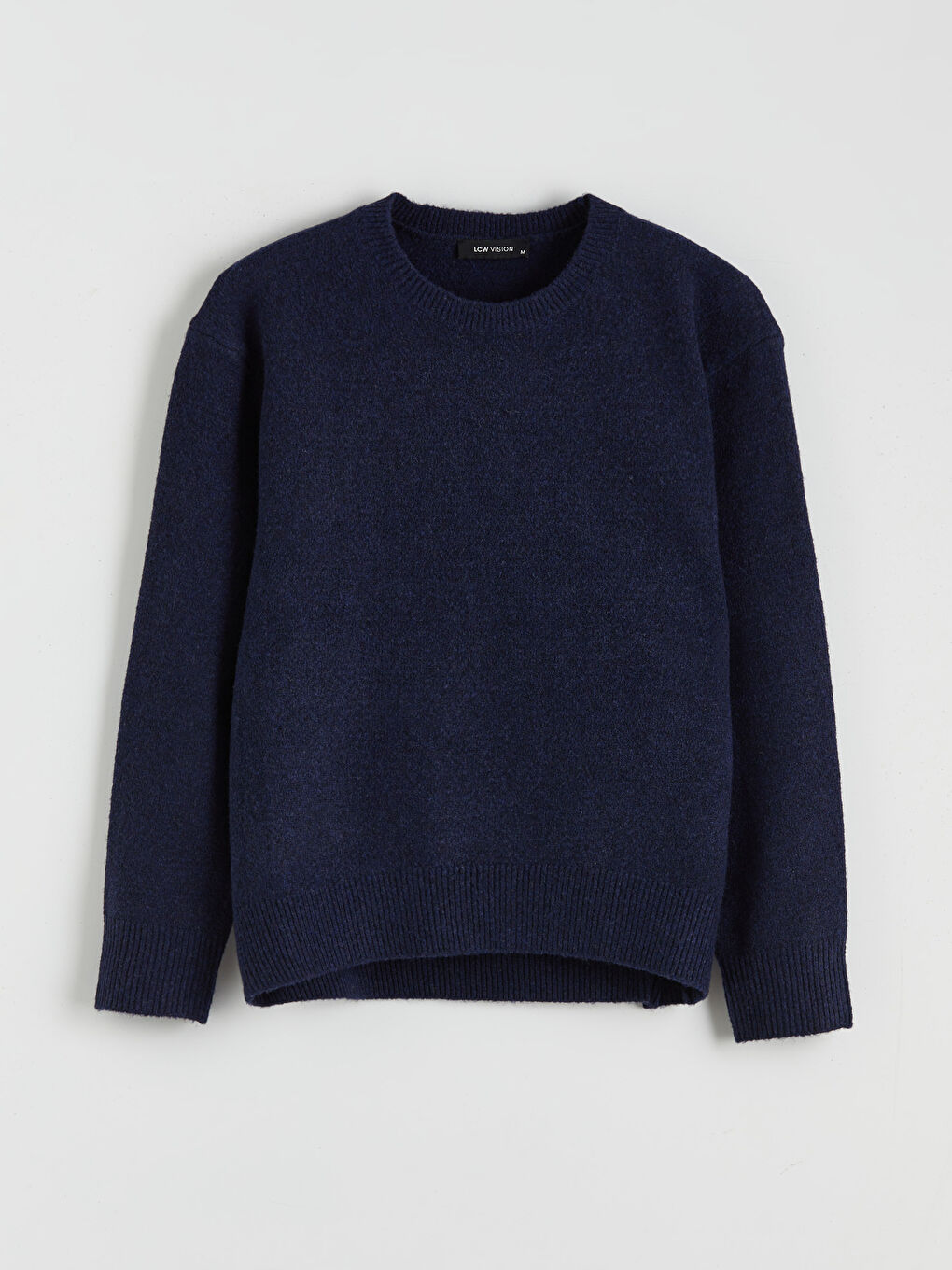 Женский трикотажный свитер с круглым вырезом-4