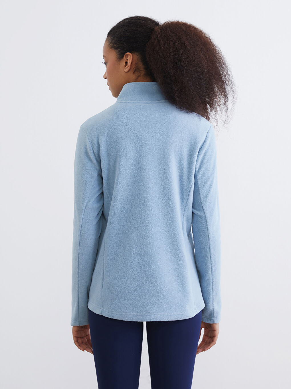 Mavi Dik Yaka Kadın Polar Sweatshirt	-3