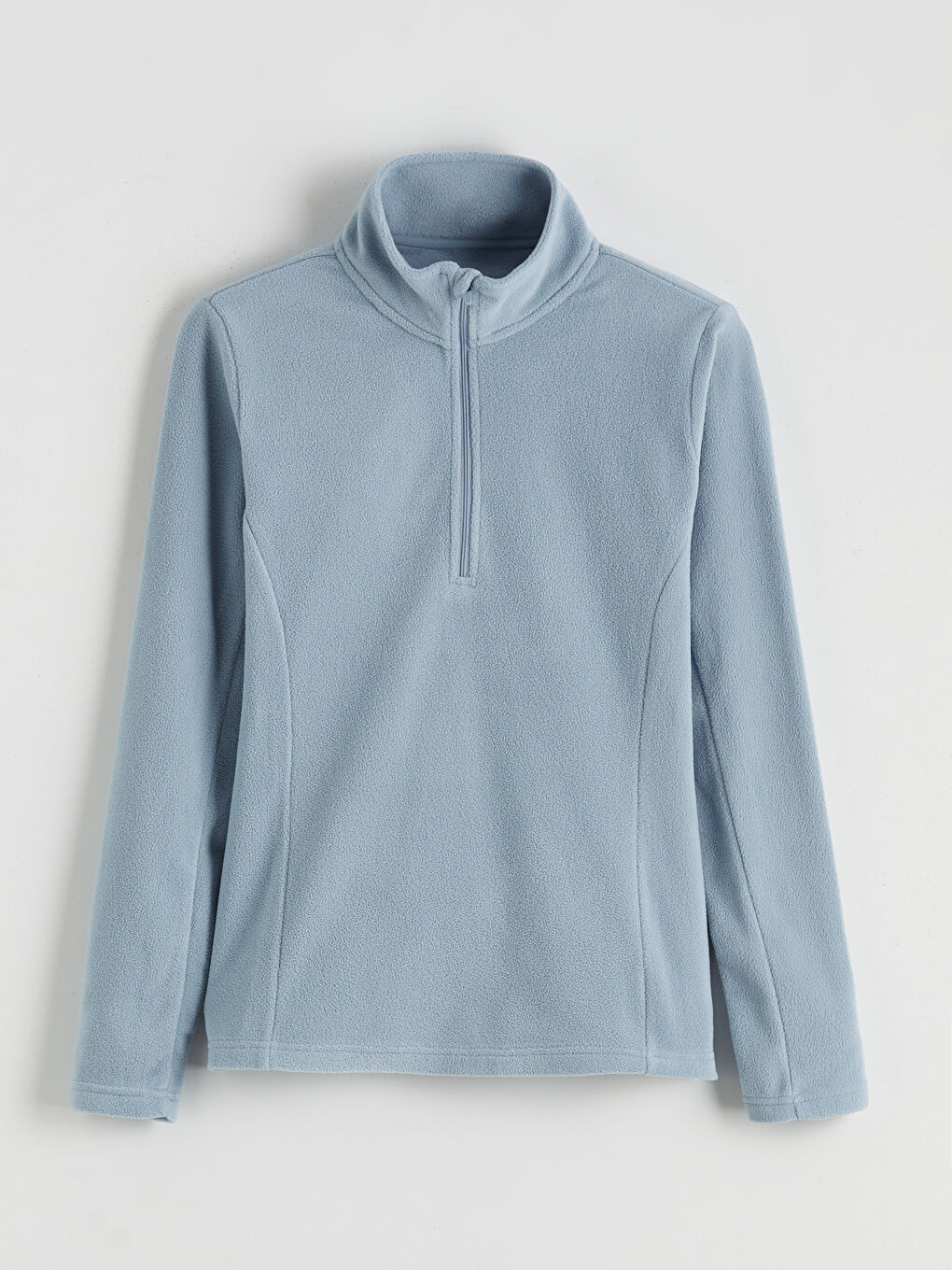 Mavi Dik Yaka Kadın Polar Sweatshirt	-4