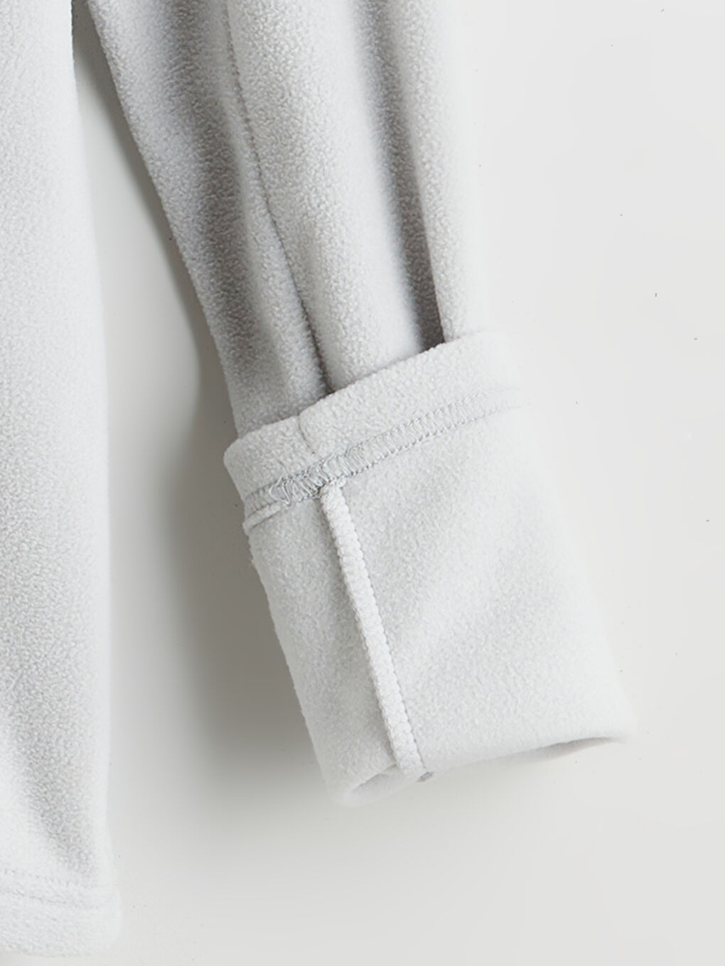 Gri Dik Yaka Kadın Polar Sweatshirt	-6