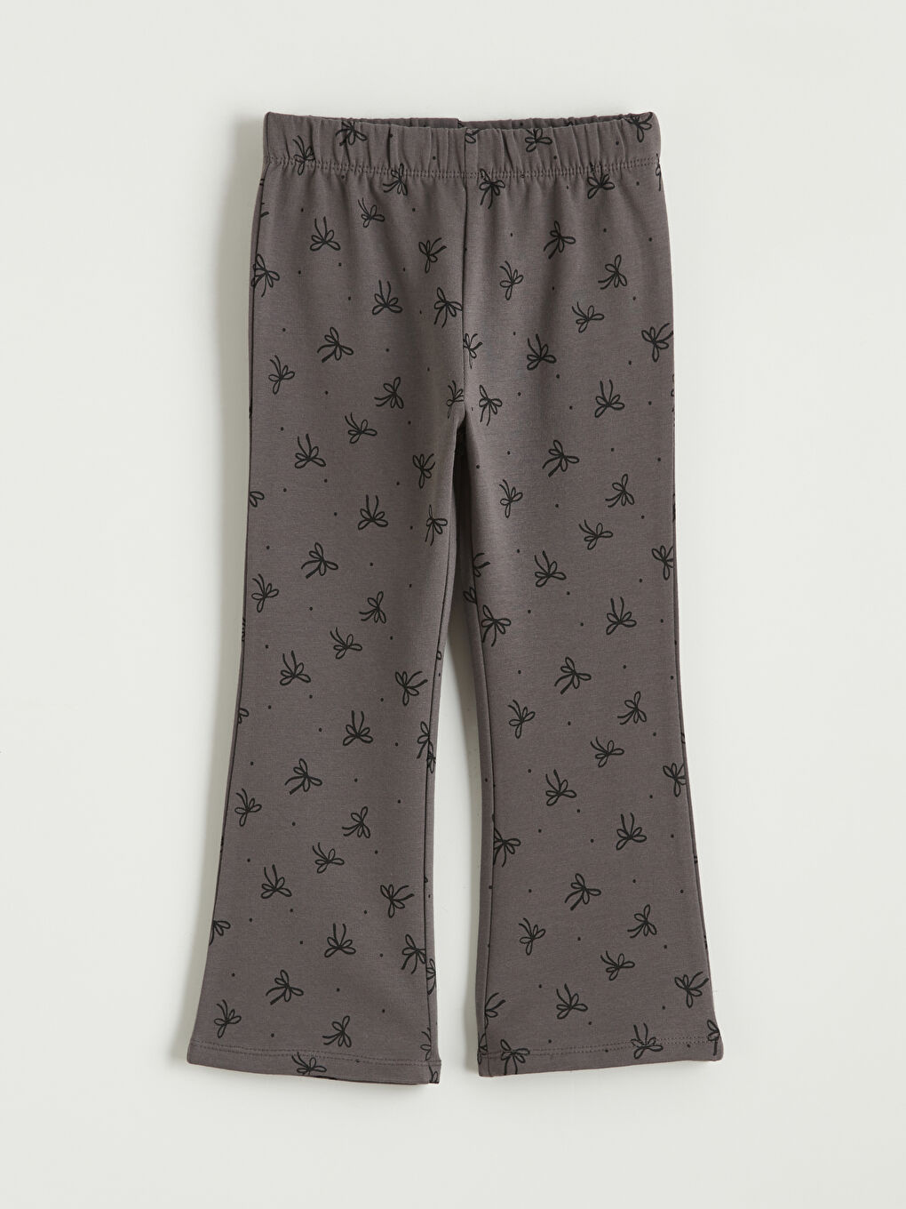 Қыздарға арналған серпімді белдік бантик принтті клеш леггинстер