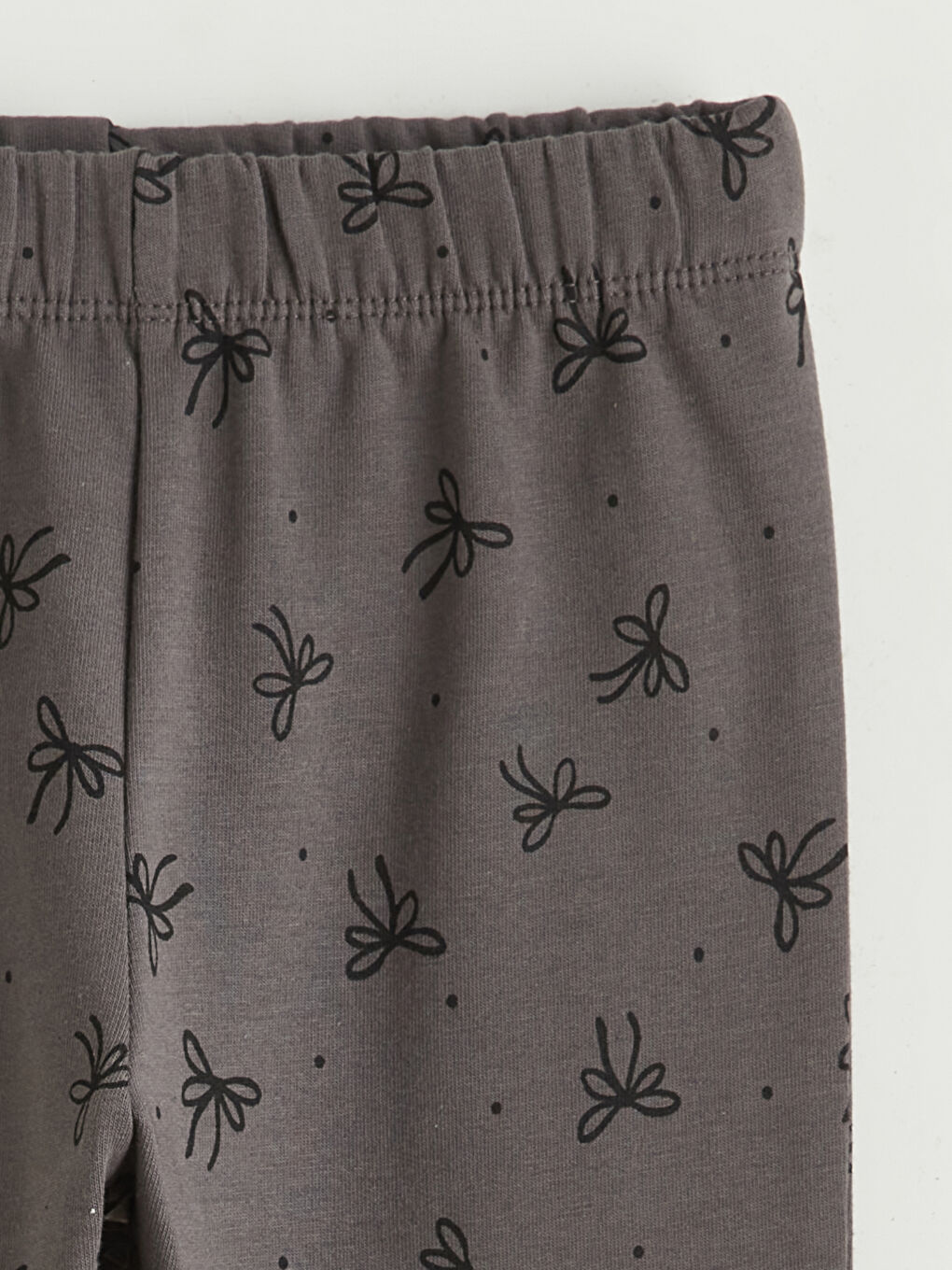 Қыздарға арналған серпімді белдік бантик принтті клеш леггинстер-1