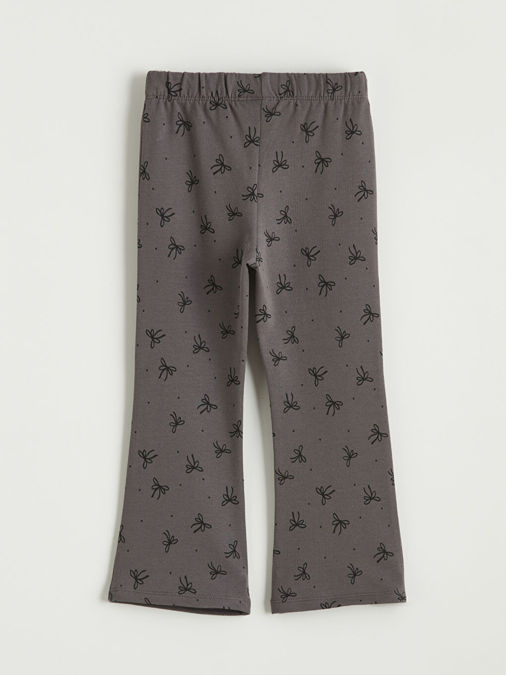 Қыздарға арналған серпімді белдік бантик принтті клеш леггинстер-2