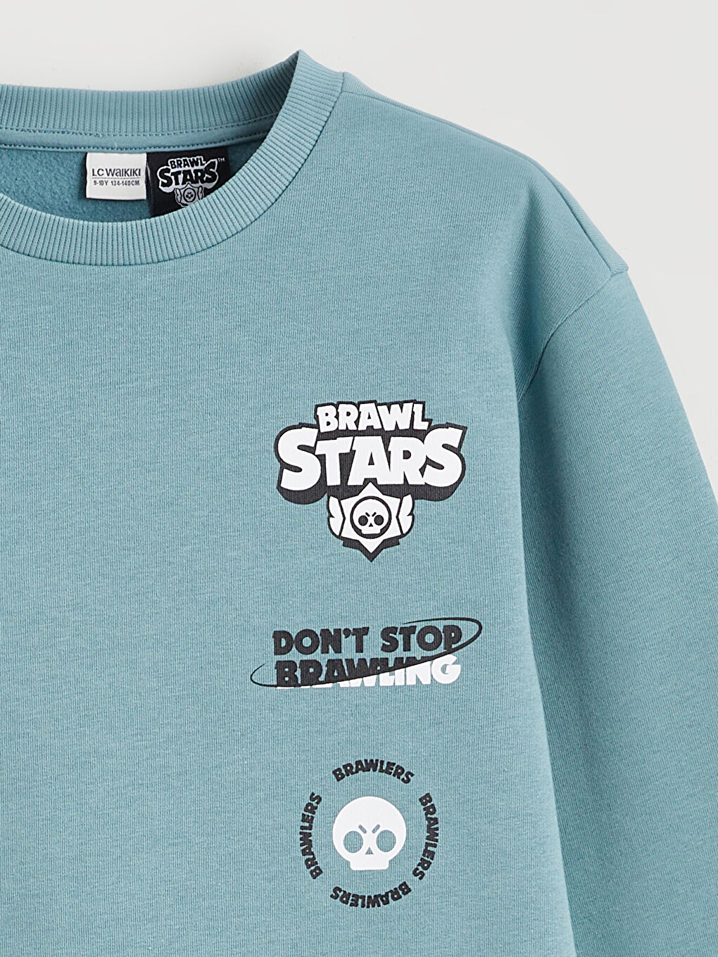 Yeşil Brawl Stars Baskılı Erkek Çocuk Kalın Sweatshirt-3