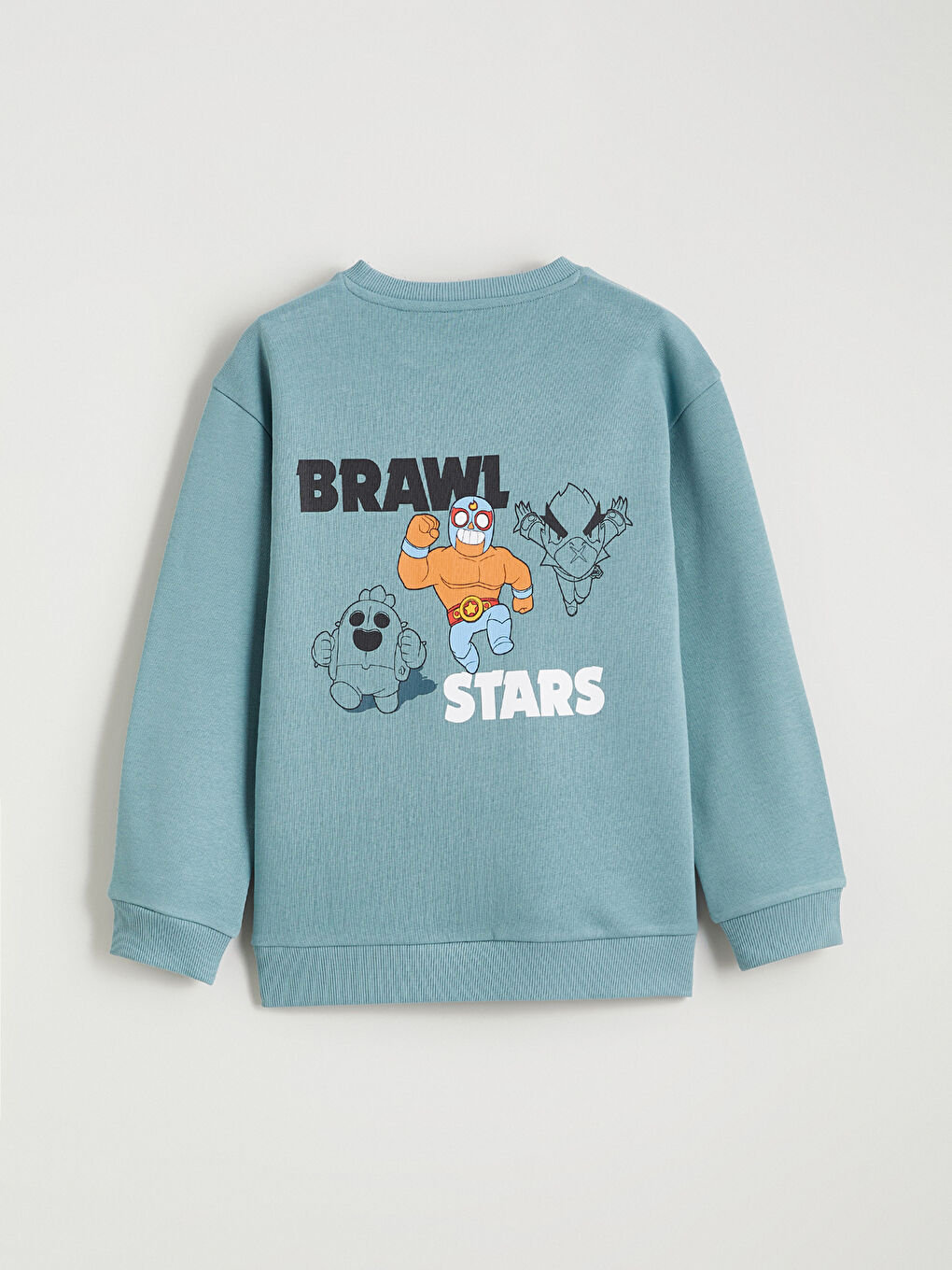 Yeşil Brawl Stars Baskılı Erkek Çocuk Kalın Sweatshirt-4