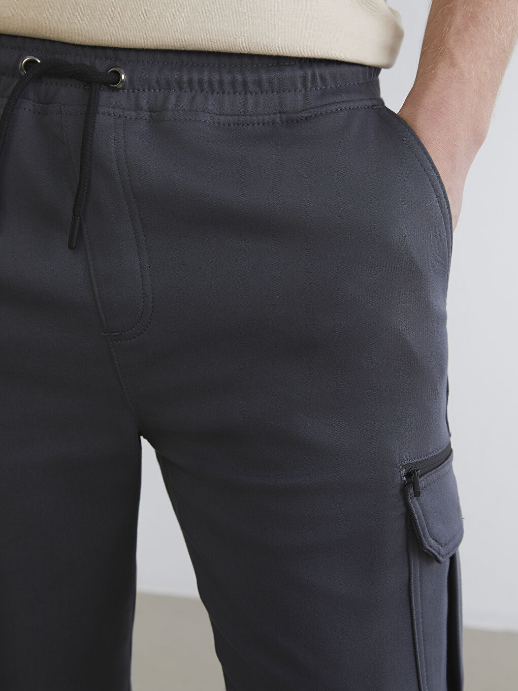 Antrasit Standart Kalıp Erkek Kargo Pantolon-2