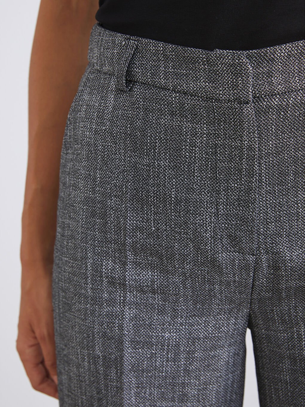 Gri Loose Fit Geniş Paça Kadın Pantolon-2