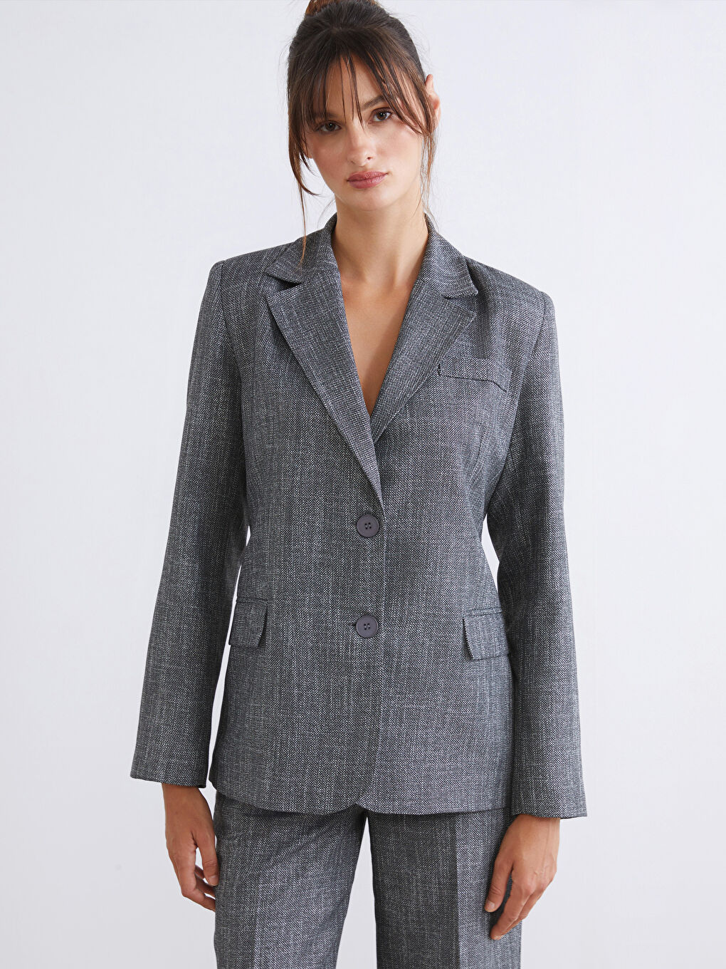 Gri Kadın Blazer Ceket