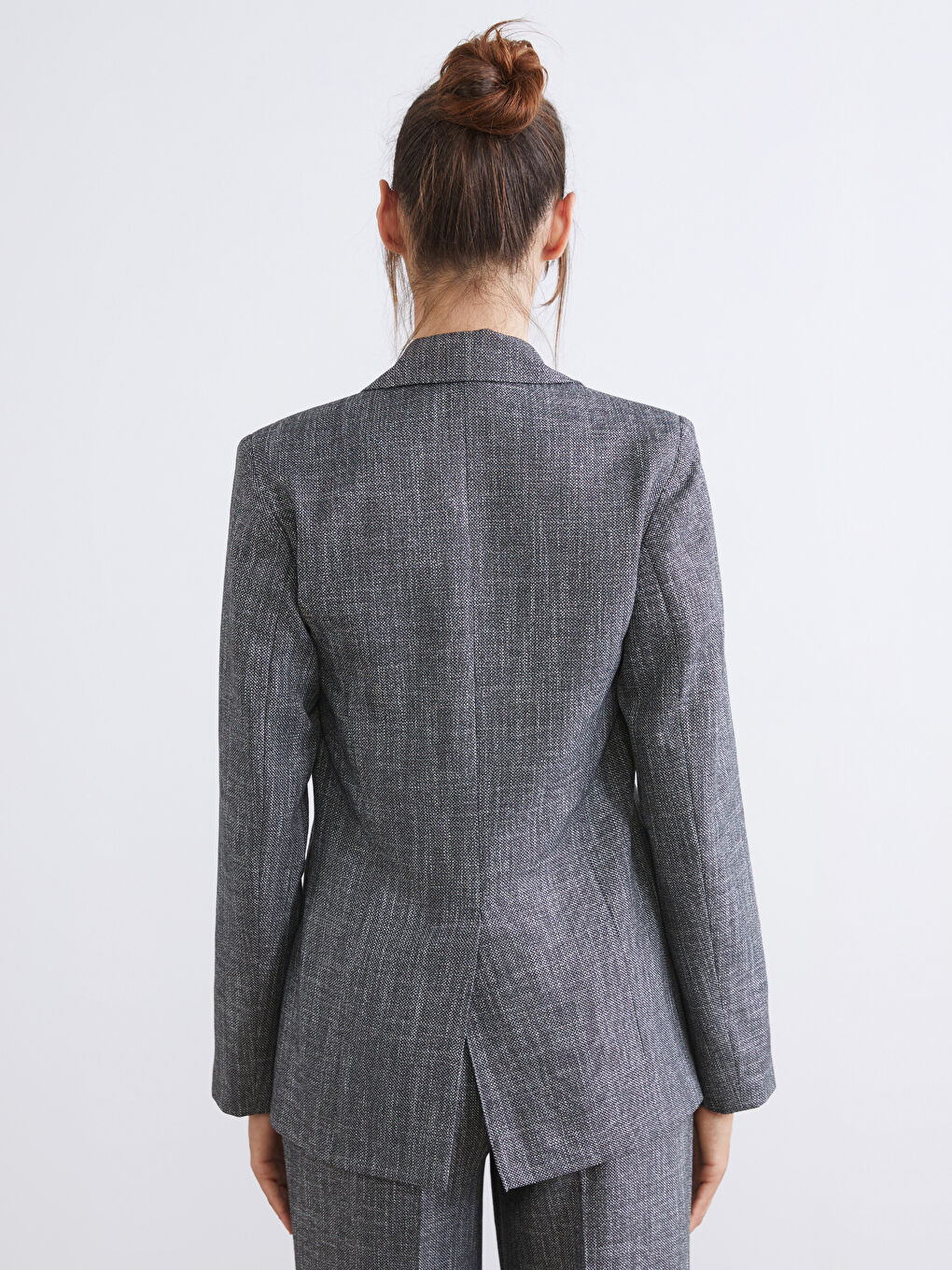 Gri Kadın Blazer Ceket-3