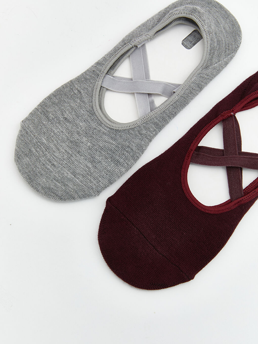 Mürdüm Kaydırmaz Tabanlı Kadın Yoga ve Pilates Çorabı 2'li-1