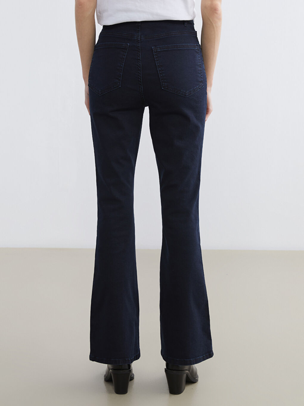 İndigo Flare Kadın Jean Pantolon-3