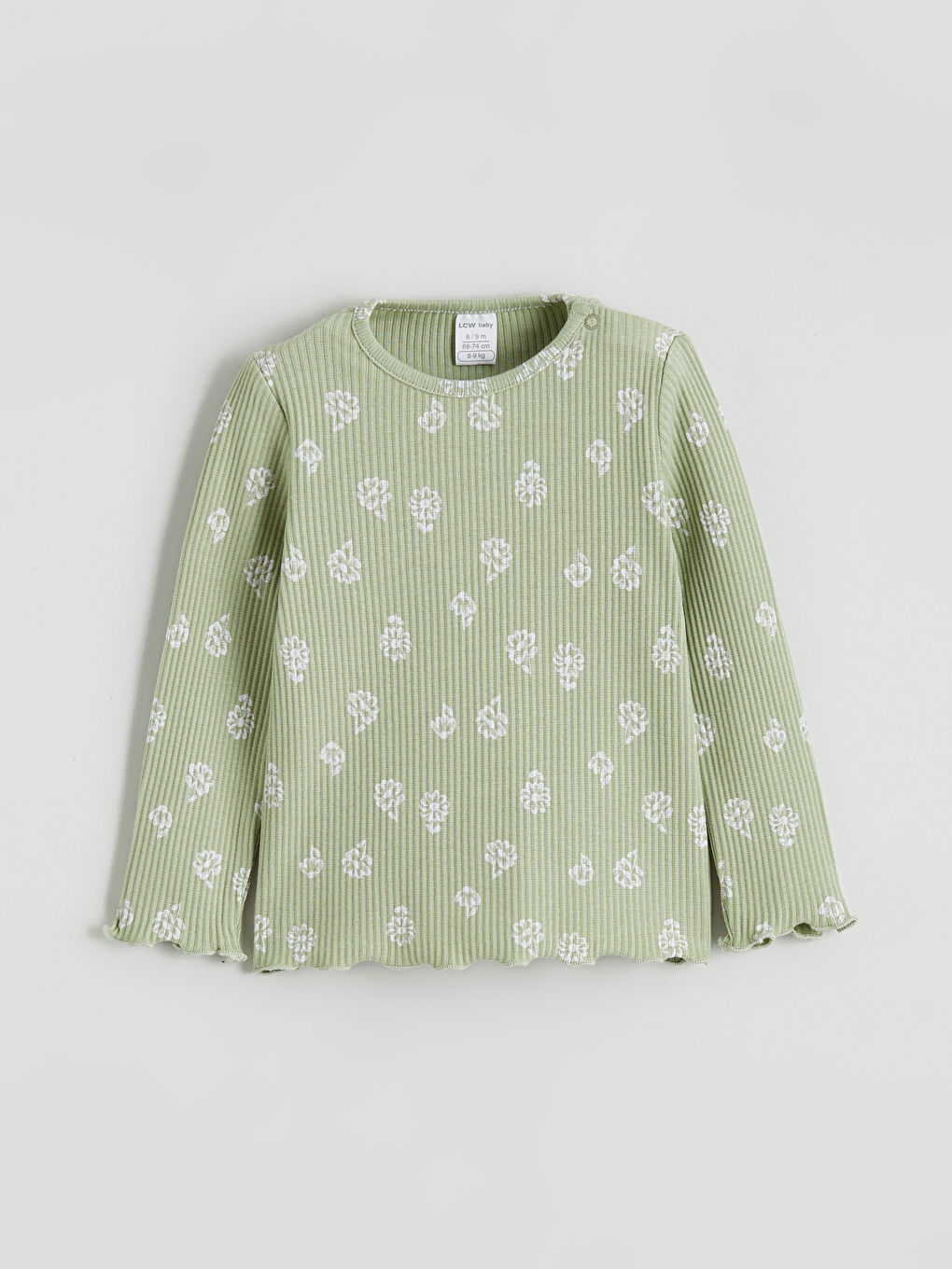 Yeşil Çiçekli Kız Bebek Bluz ve Tayt Pantolon-1