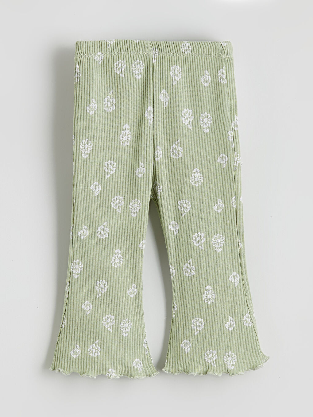 Yeşil Çiçekli Kız Bebek Bluz ve Tayt Pantolon-5
