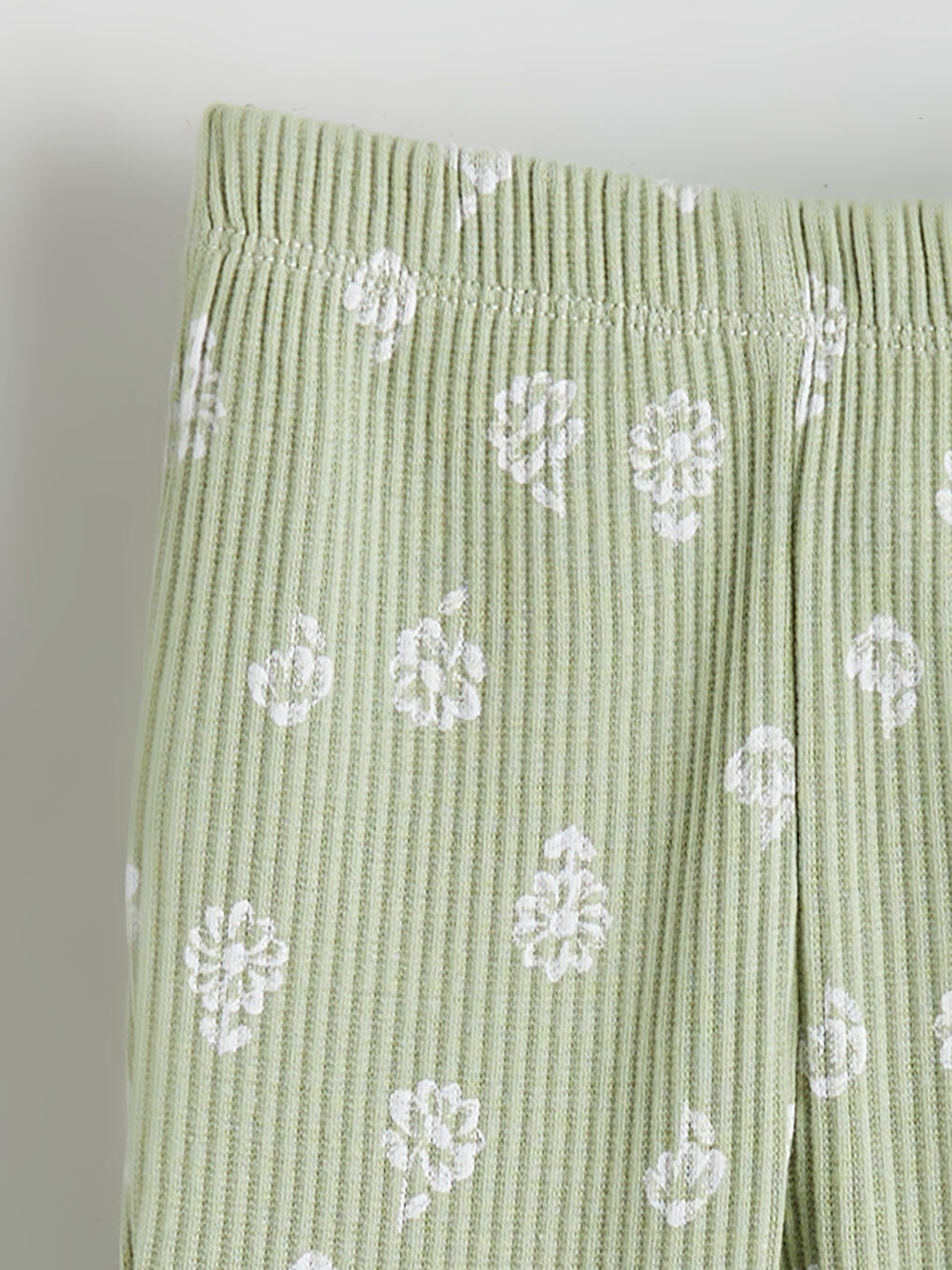 Yeşil Çiçekli Kız Bebek Bluz ve Tayt Pantolon-6