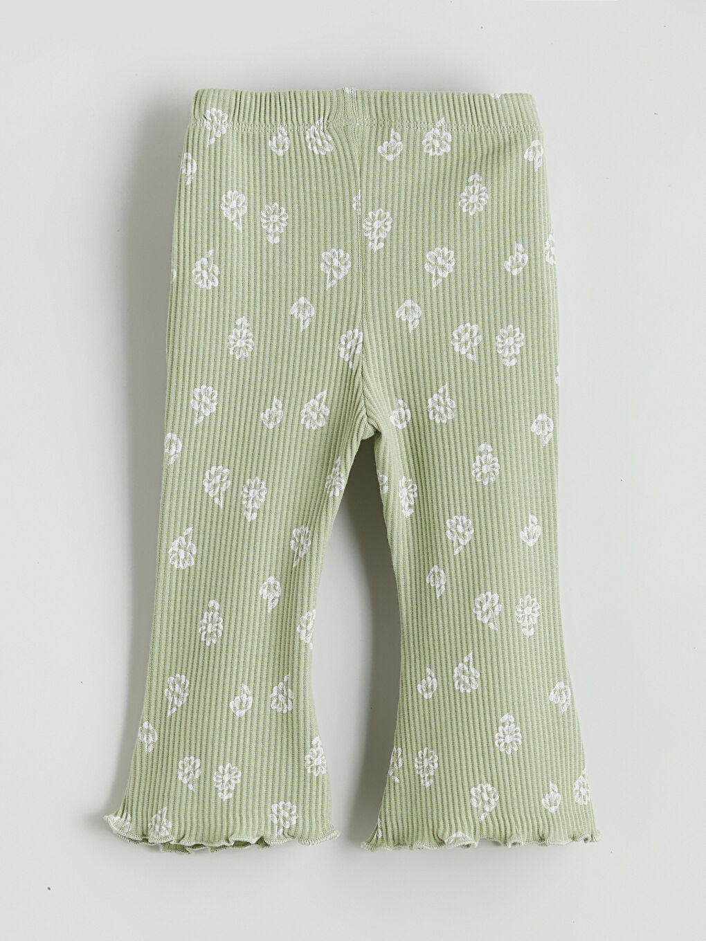 Yeşil Çiçekli Kız Bebek Bluz ve Tayt Pantolon-7