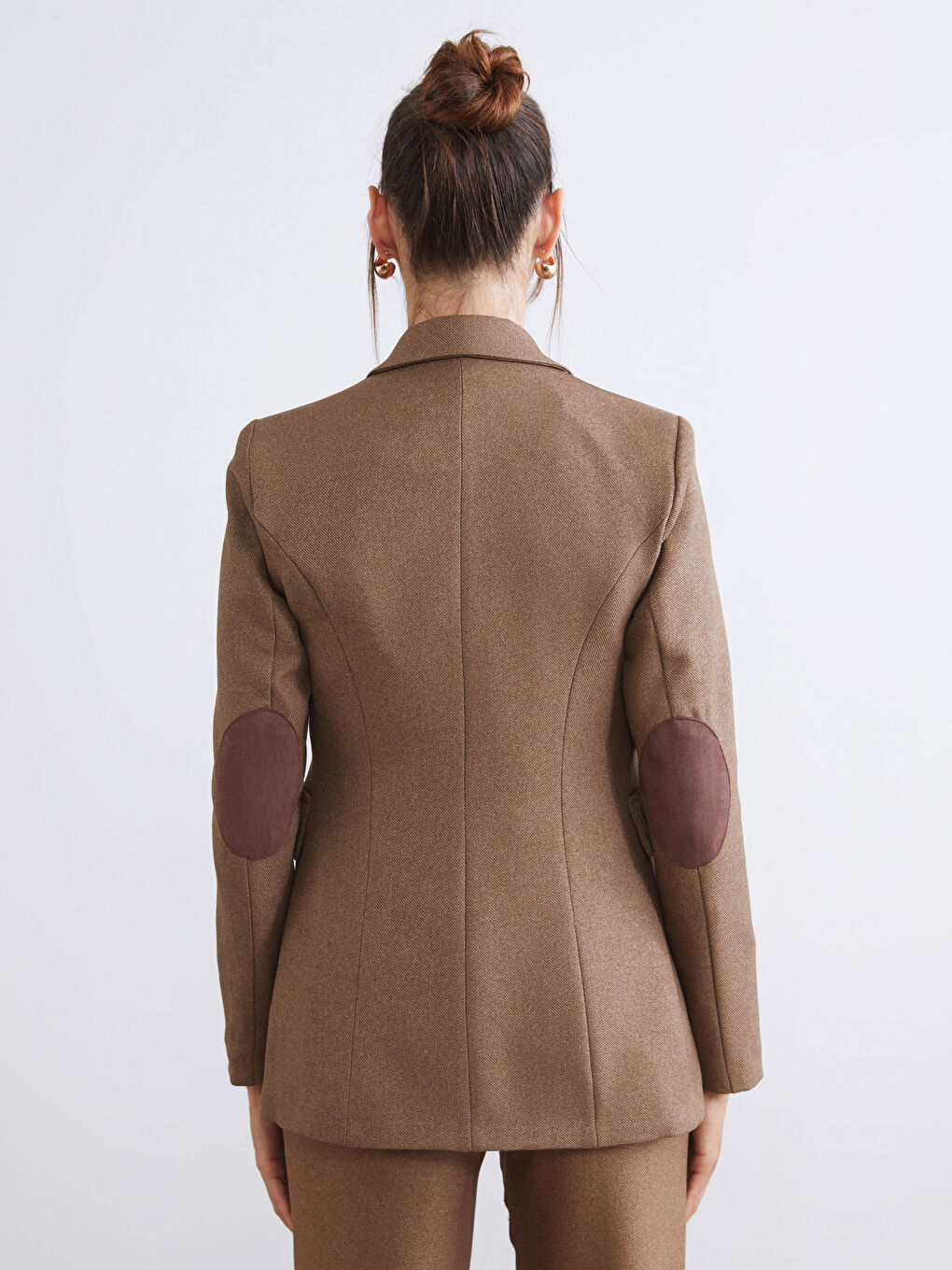 Kahverengi Kadın Blazer Ceket-4