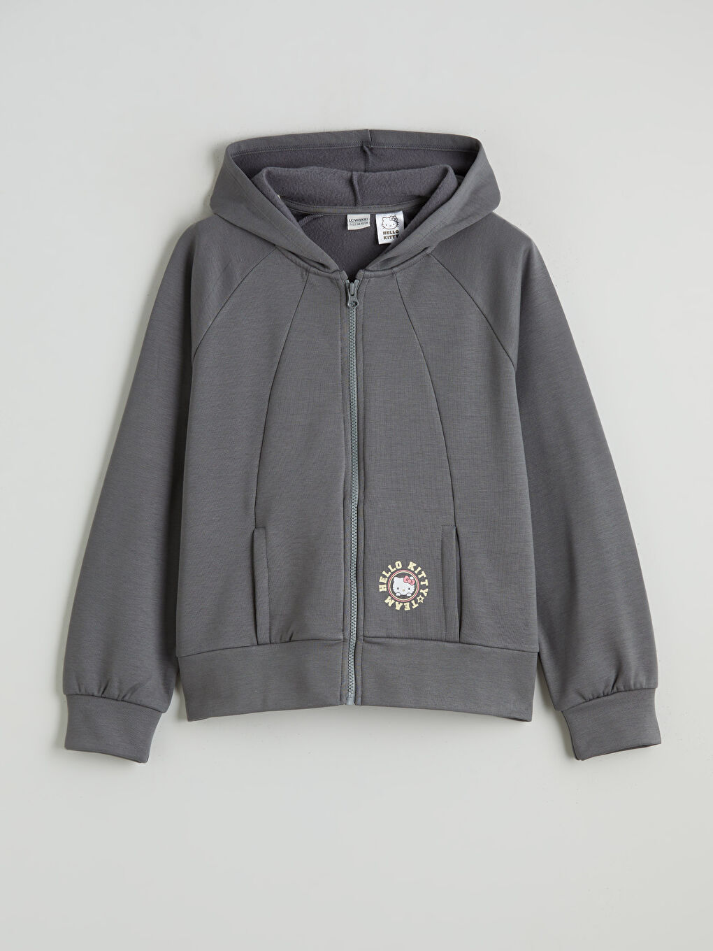 Hooded Hello Kitty Printed Girls' Zip-Up Sweatshirt