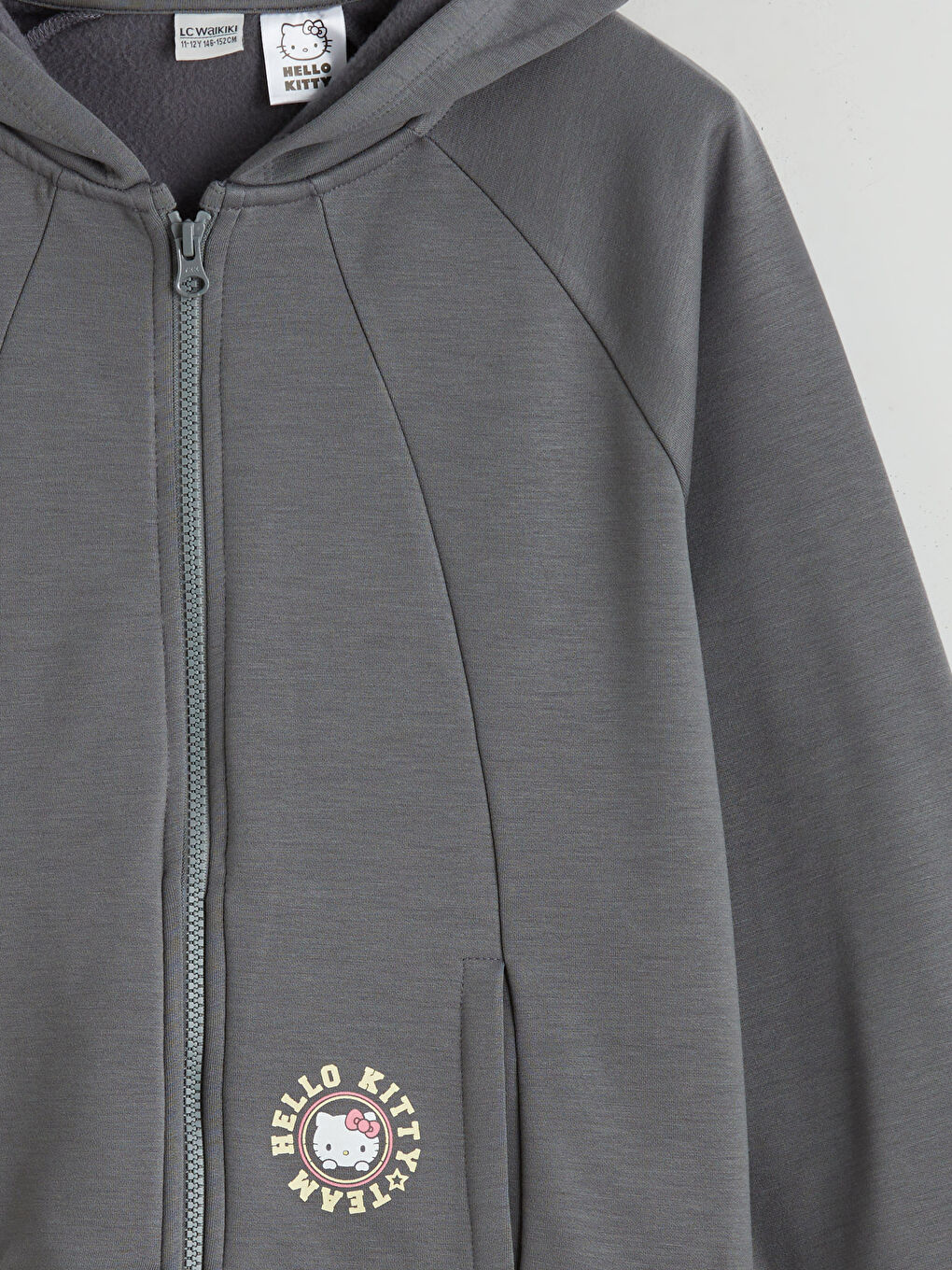 Hooded Hello Kitty Printed Girls' Zip-Up Sweatshirt-3