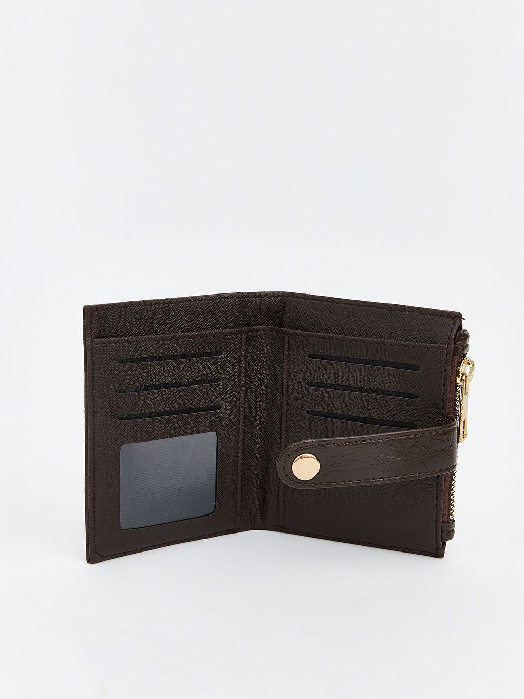 Kahverengi Deri Görünümlü Kadın Cüzdan-2