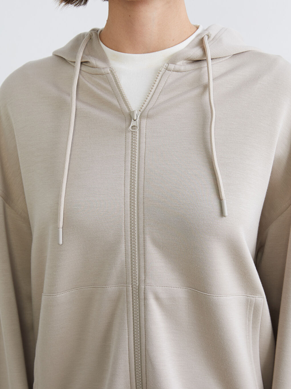 Hooded Oversize Women's Zipper Sweatshirt-2