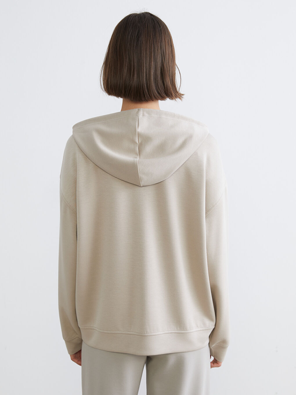 Hooded Oversize Women's Zipper Sweatshirt-3