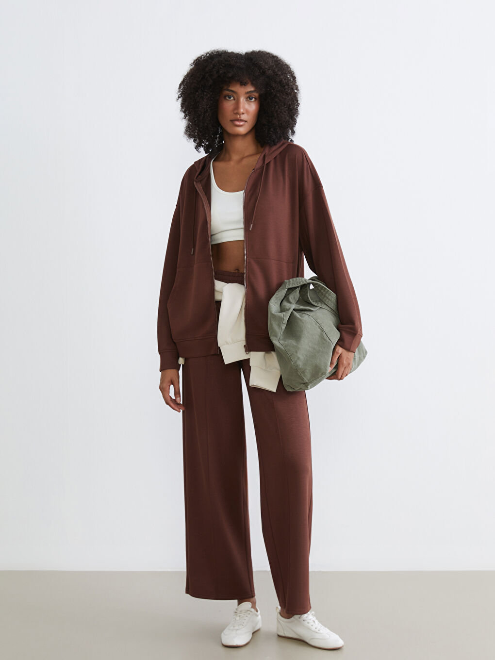 әйелдерге арналған капюшонды оверсайз свитшот-1